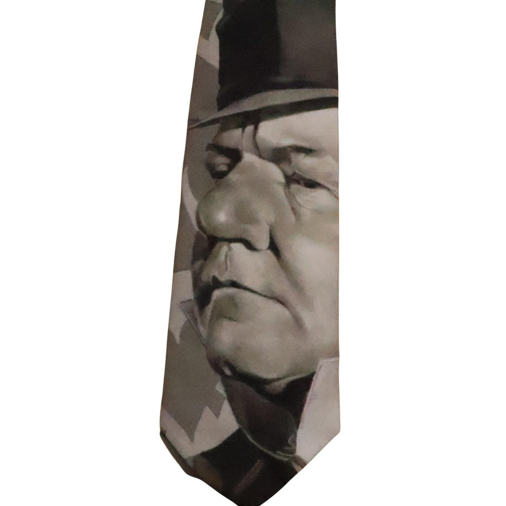 Ralph Marlin WC Fields Vintage Tie Mens Monochrome Novelty 1992 Made in USA
